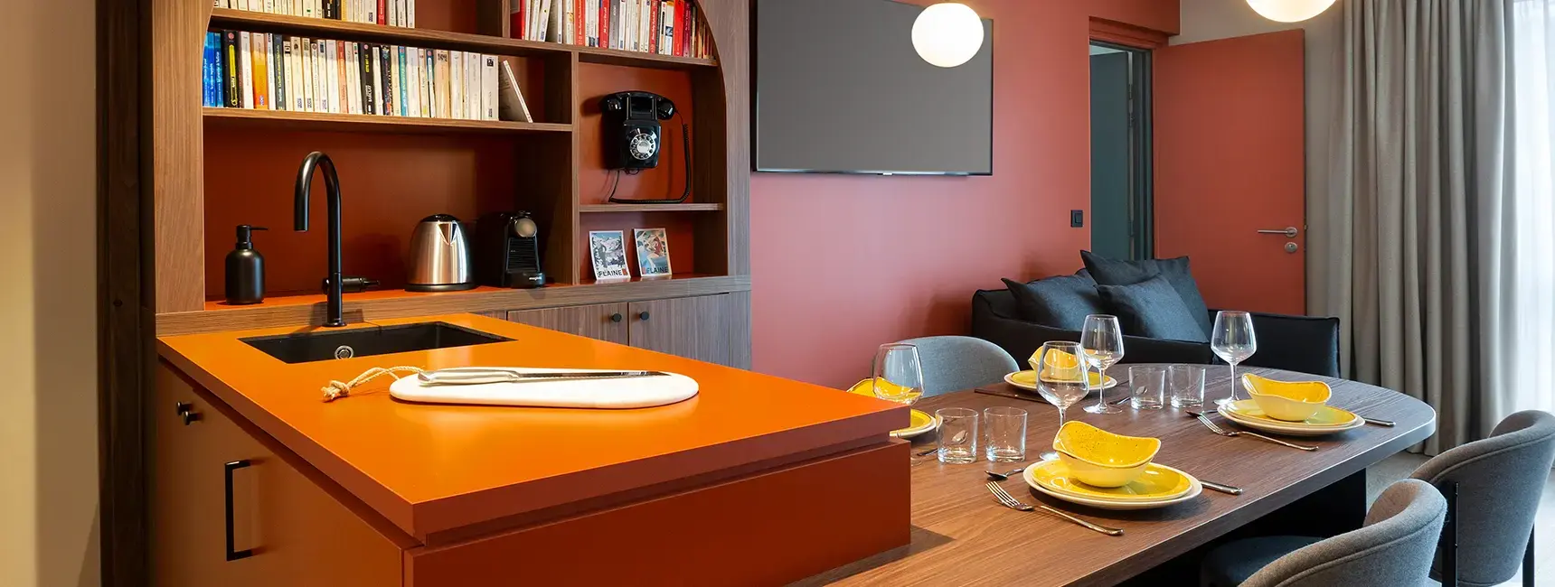 Appart 4 personnes RockyPop Flaine vue salon