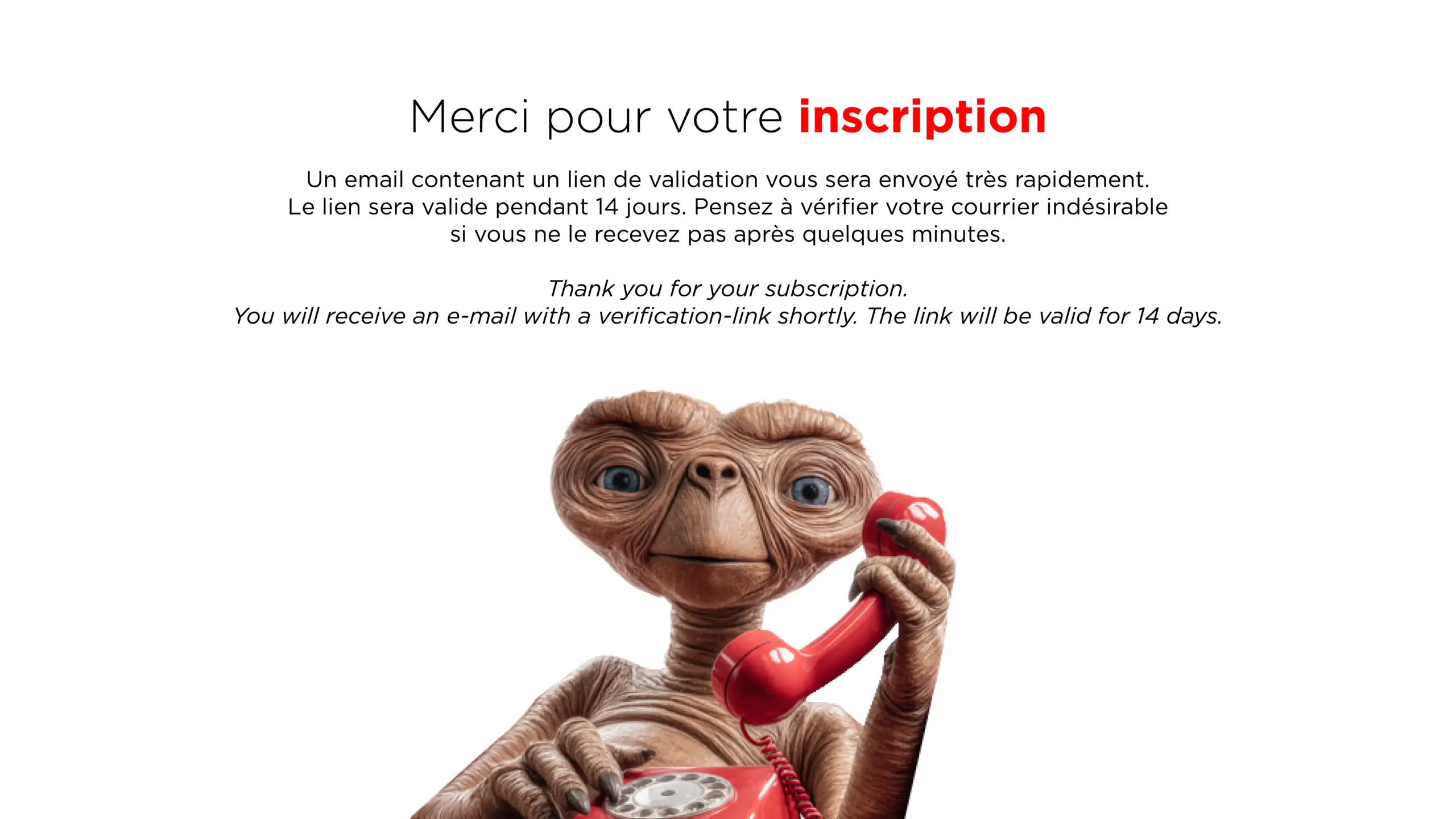 merci inscription newsletter E-T