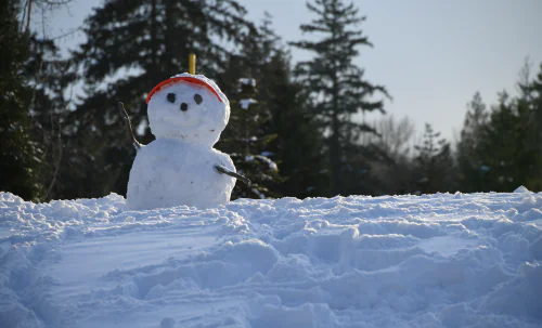 Bonhomme de neige sur les pistes de Flaine